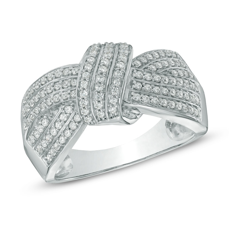 0.50 CT. T.W. Diamond Thick Knot Ring in Sterling Silver|Peoples Jewellers