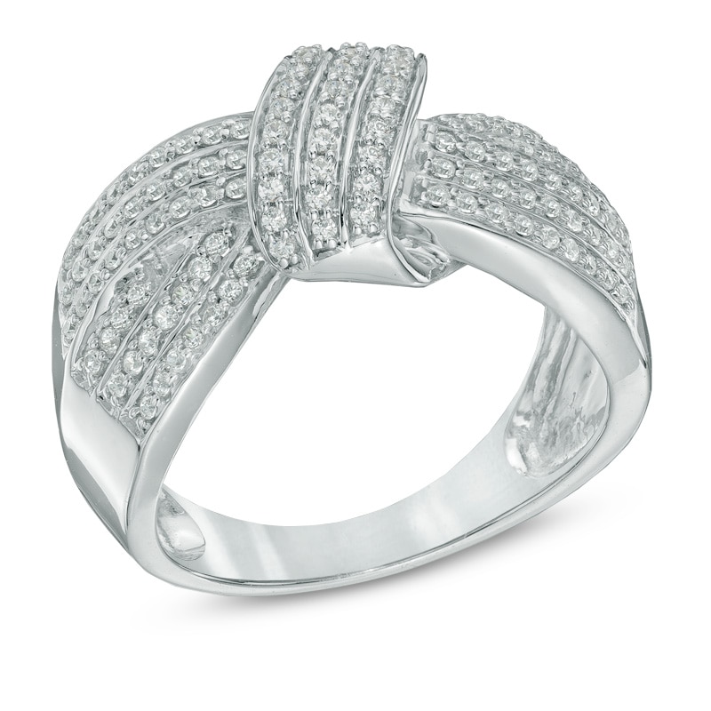 0.50 CT. T.W. Diamond Thick Knot Ring in Sterling Silver
