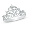 Thumbnail Image 1 of 0.10 CT. T.W. Diamond Crown Ring in Sterling Silver