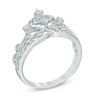 Thumbnail Image 1 of 0.10 CT. T.W. Diamond Crown Ring in Sterling Silver