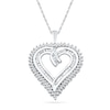 Thumbnail Image 0 of 1.00 CT. T.W. Diamond Shadow Heart Pendant in Sterling Silver