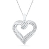 Thumbnail Image 1 of 0.75 CT. T.W. Diamond Looping Heart Pendant in Sterling Silver