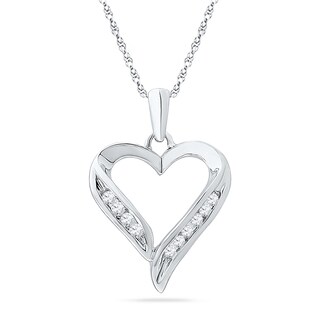 Key Necklace 1/20 ct tw Diamonds Sterling Silver