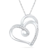 Diamond Accent Looping Heart Pendant in Sterling Silver