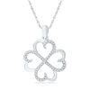 Thumbnail Image 0 of 0.20 CT. T.W. Diamond Four Leaf Clover Pendant in Sterling Silver