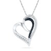 Thumbnail Image 0 of 0.20 CT. T.W. Enhanced Black and White Diamond Tilted Heart Pendant in Sterling Silver