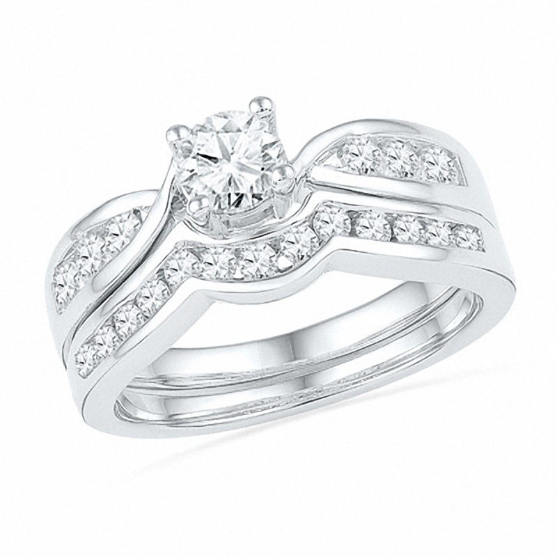 1.00 CT. T.W. Diamond Bridal Set in 10K White Gold