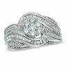 1.25 CT. T.W. Diamond Layered Swirl Engagement Ring in 10K White Gold