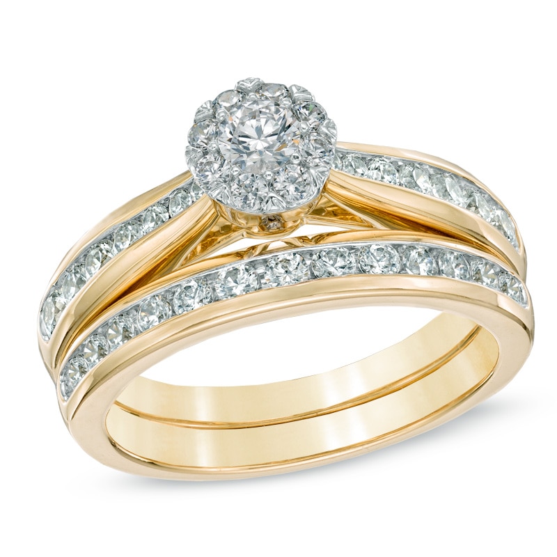 1.00 CT. T.W. Diamond Frame Bridal Set in 14K Gold|Peoples Jewellers