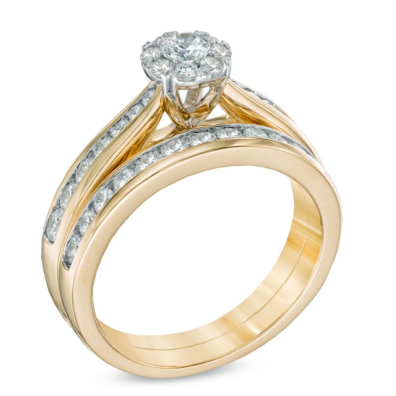 Main Image 2 of 1.00 CT. T.W. Diamond Frame Bridal Set in 14K Gold