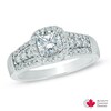 Thumbnail Image 0 of 1.00 CT. T.W. Certified Canadian Diamond Frame Engagement Ring in 14K White Gold (I/I2)