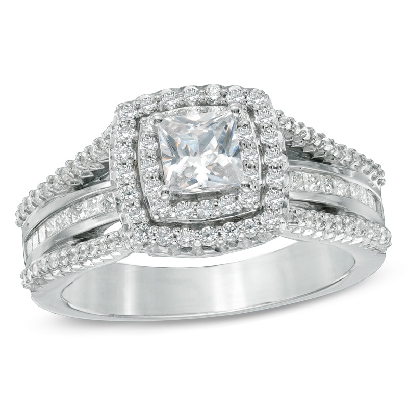 Celebration Canadian Lux® 1.00 CT. T.W. Princess-Cut Diamond Ring in 18K White Gold (I/SI2)