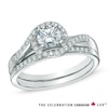 Celebration Canadian Lux® 0.73 CT. T.W. Diamond Swirl Bridal Set in 18K White Gold (I/SI2)