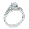 Celebration Canadian Lux® 0.73 CT. T.W. Diamond Swirl Bridal Set in 18K White Gold (I/SI2)