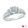 1.00 CT. T.W. Certified Canadian Diamond Collar Engagement Ring in 14K White Gold (I/I2)