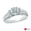Thumbnail Image 1 of 1.00 CT. T.W. Certified Canadian Diamond Collar Engagement Ring in 14K White Gold (I/I2)