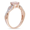 Thumbnail Image 2 of 6.0mm Morganite and 0.08 CT. T.W. Diamond Twist Ring in 10K Rose Gold