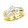 Thumbnail Image 0 of 0.23 CT. T.W. Diamond Striped Bridal Set in 10K Gold