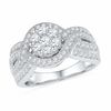 Thumbnail Image 1 of 1.25 CT. T.W. Diamond Twist Bridal Set in 14K White Gold