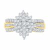 Thumbnail Image 2 of 0.75 CT. T.W. Diamond Cluster Engagement Ring in 10K Gold