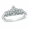 0.33 CT. T.W. Diamond Marquise Cluster Engagement Ring in 10K White Gold