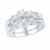 0.63 CT. T.W. Diamond Three Stone Bridal Set in 10K White Gold