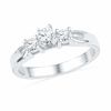 Thumbnail Image 1 of 0.63 CT. T.W. Diamond Three Stone Bridal Set in 10K White Gold