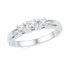 Thumbnail Image 2 of 0.63 CT. T.W. Diamond Three Stone Bridal Set in 10K White Gold