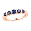 Thumbnail Image 0 of Lab-Created Blue Sapphire Five Stone Anniversary Band in 10K Rose Gold