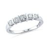 Thumbnail Image 0 of White Lab-Created Sapphire Five Stone Anniversary Band in Sterling Silver