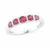 Lab-Created Ruby Five Stone Anniversary Band in 10K White Gold