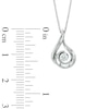 Thumbnail Image 1 of 0.12 CT. Certified Canadian Diamond Solitaire Flame Pendant in 14K White Gold (I/I2) - 17"