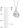 0.12 CT. Certified Canadian Diamond Solitaire Flame Pendant in 14K White Gold (I/I2) - 17"