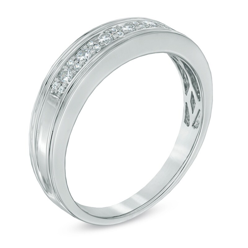 Main Image 2 of 0.25 CT. T.W. Diamond Band in 10K White Gold