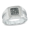 Thumbnail Image 0 of Men's 0.50 CT. T.W. Enhanced Black and White Diamond Ring in Sterling Silver