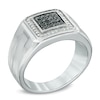 Thumbnail Image 1 of Men's 0.50 CT. T.W. Enhanced Black and White Diamond Ring in Sterling Silver