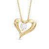 Thumbnail Image 1 of 0.10 CT. Certified Canadian Diamond Solitaire Heart Pendant in 14K Gold (I/I2) - 17"