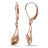 Thumbnail Image 0 of Diamond Accent Calla Lily Drop Earrings in Sterling Silver with Rose Rhodium