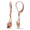 Thumbnail Image 0 of Diamond Accent Calla Lily Drop Earrings in Sterling Silver with Rose Rhodium