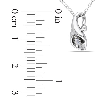 Diamond Accent Calla Lily Pendant in Sterling Silver