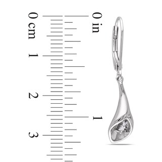 Diamond Accent Calla Lily Drop Earrings in Sterling Silver