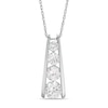 Thumbnail Image 1 of Journey Lab-Created White Sapphire Ladder Pendant in Sterling Silver