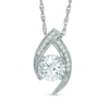 Thumbnail Image 0 of 6.5mm Lab-Created White Sapphire Pendant in Sterling Silver