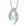 Thumbnail Image 1 of 6.5mm Lab-Created White Sapphire Pendant in Sterling Silver