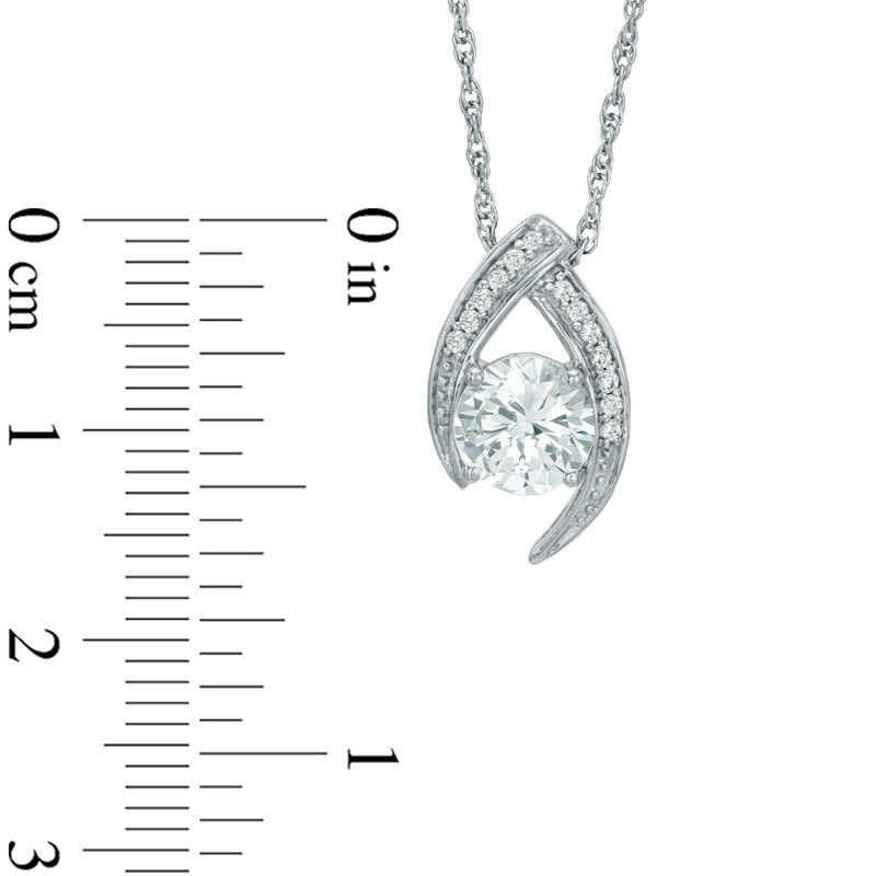 6.5mm Lab-Created White Sapphire Pendant in Sterling Silver