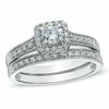 Thumbnail Image 1 of 0.48 CT. T.W. Diamond Square Frame Bridal Set in 10K White Gold