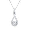 Thumbnail Image 1 of Diamond Accent Cluster Teardrop Pendant in 10K White Gold