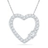 Thumbnail Image 1 of 0.25 CT. T.W. Diamond Heart Pendant in 10K White Gold