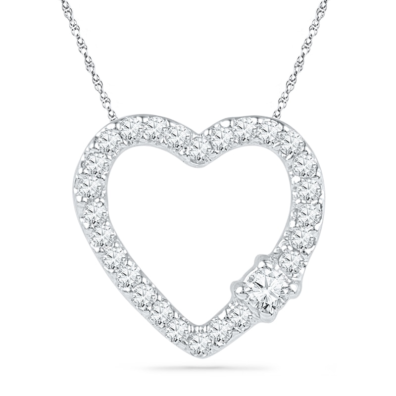 0.25 CT. T.W. Diamond Heart Pendant in 10K White Gold|Peoples Jewellers