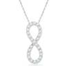 Thumbnail Image 1 of 0.20 CT. T.W. Diamond Infinity Pendant in 10K White Gold